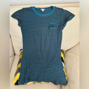 Jojovich~Hawk x Target Teal and Chocolate Brown T-shirt L